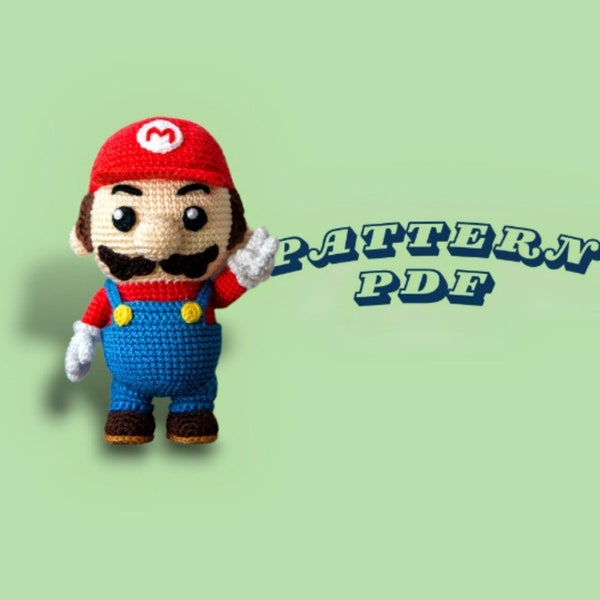 PDF PATTERN| Plumbers Amigurumi| Mario, Luigi, and Peach Crochet Pattern Bundle| Super Mario Video game Amigurumi crochet pattern|mini mario