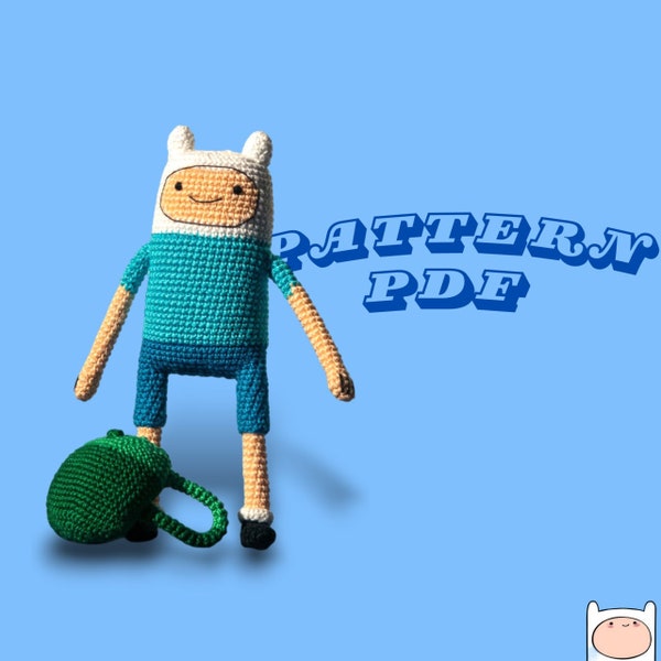 PDF PATTERN | Finn the Human Crochet Pattern| CHIBI Adventure| crochet Adventure Time|Amigurumi Chibi Finn and Jake|Baby Finn Amigurumis|Gift