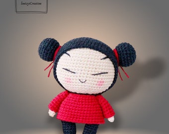 Pucca doll | Handmade Puca doll| Stuffed toy | Christmas gift| Garu Crochet Plush|Pattern of ninja doll Amigurumi|Pucca x Garu China doll|Gift
