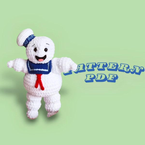 Stay Puft| Marshmallow Man| Amigurumi Pattern PDF| Who You Gonna Call | Kawaii| Crochet Amigurumi Doll| Pattern Marshmallow | English| Gifts