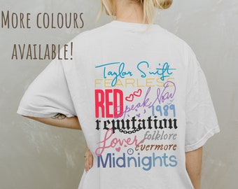 Taylor Albums T-Shirt Swift Merch Personalised Gift Trendy T-Shirt Swift Poster Taylor Fan Taylorswift Midnights Merch 1989