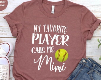 My favorite Player Calls Me Mimi Softball Unisex T-shirt, Custom Softball Mimi, Gift For Mom, Softball Mimi Tee