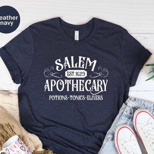 Camiseta unisex de boticario de Salem, camiseta retro de Halloween, camiseta de bruja de Salem, camiseta de brujas de Halloween, camiseta de bruja, regalo para mujeres