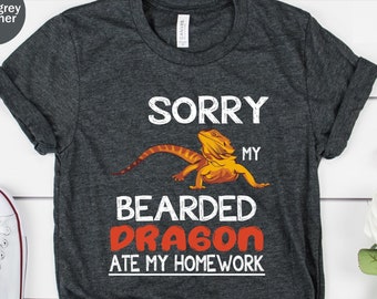 Sorry My Bearded Dragon Ate My Homework Unisex T-shirt, Bearded Dragon Lover, Reptile Lover Tee, Lizard Shirt
