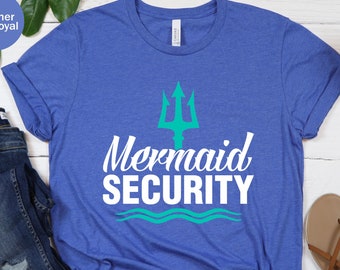 Mermaid Security Unisex T-shirt, Mermaid Family, Mermaid Dad Tee, Merdad Shirt, Mermaid Party, Mermaid Birthday Family