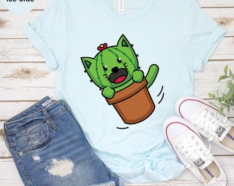 Catcus Cat Cactus Unisex T-shirt, Cats And Plants Shirts, Cat Lover Gift, Cactus Shirt, Funny Cactus Shirt, Cat Mom Shirt