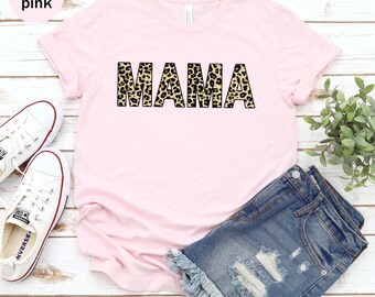 Mama Cheetah Print Unisex T-shirt, Mother's Day Shirt, Mom Mama Mommy Tee, Motherhood Life, Gift for Mom