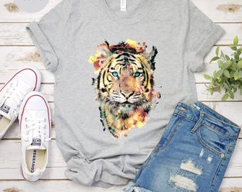 Tiger Unisex T-shirt, 3D Tiger Shirt, Zoo Tee, Tiger Face, Trendy Tiger Shirt, Animal Lover