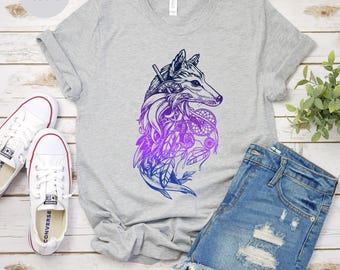 Fox Bohemian Unisex T-shirt, Save Foxes Tee, Fox Lover Gift, Fox Shirt, Animal Lover, Fox Owner