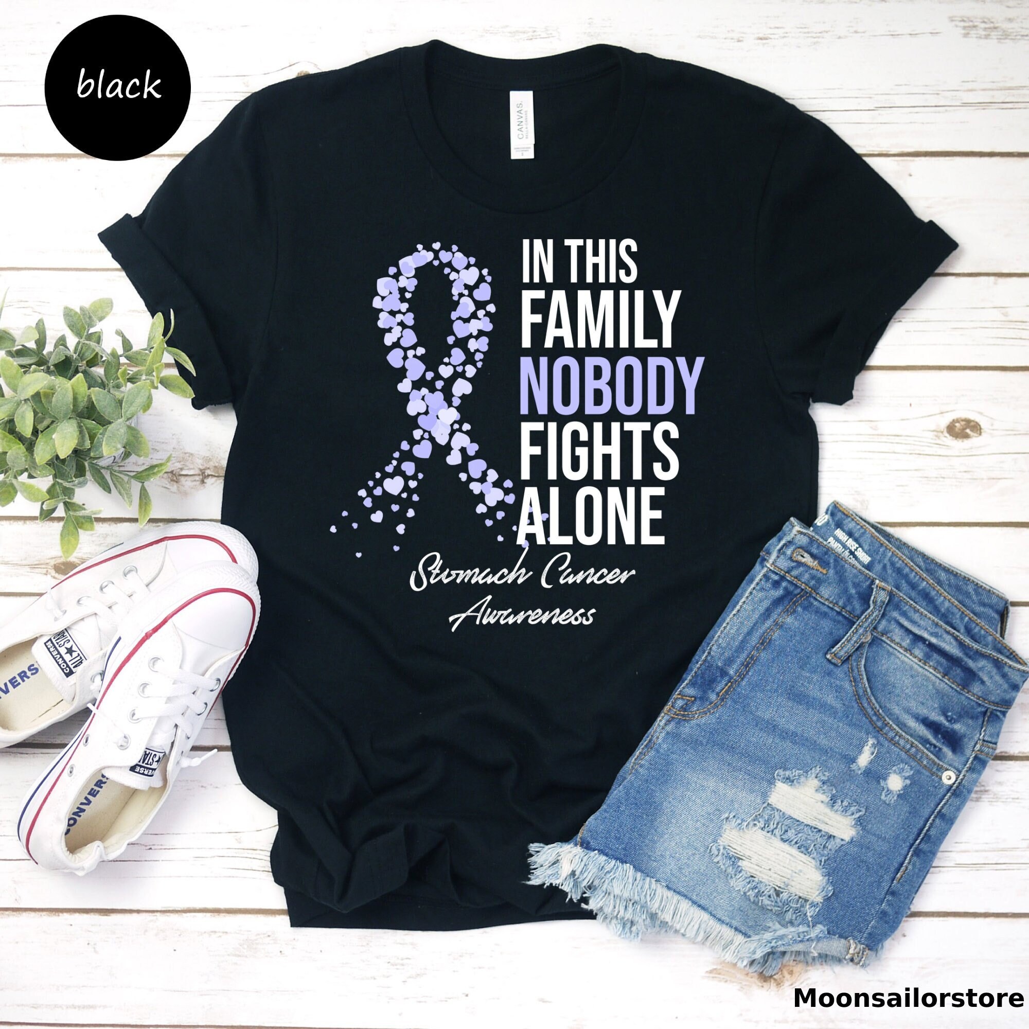 No One Fights Alone Stomach Cancer Awareness Shirt No One Fights Alone Stomach Cancer Awareness Shirt