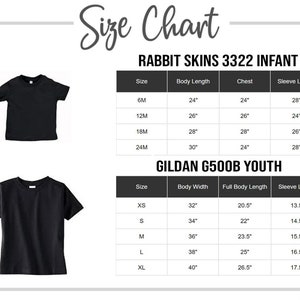 the size chart for a t - shirt