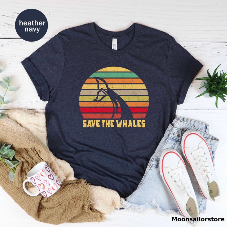 Save the Whales Unisex Tshirt, Whales Lover Tee, Environmental Shirt