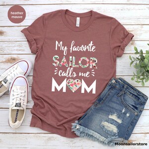 My Favorite Sailor Calls Me Mom Unisex T-shirt, Navy Mom Tee Shirt, Proud Mom Gift, Military Mom T-Shirt, Mother's Day Shirt image 6