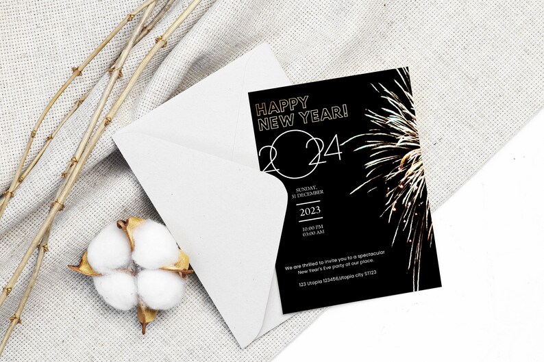 Editable New Year's Eve Party Invitation, New Year's Eve Invite ...