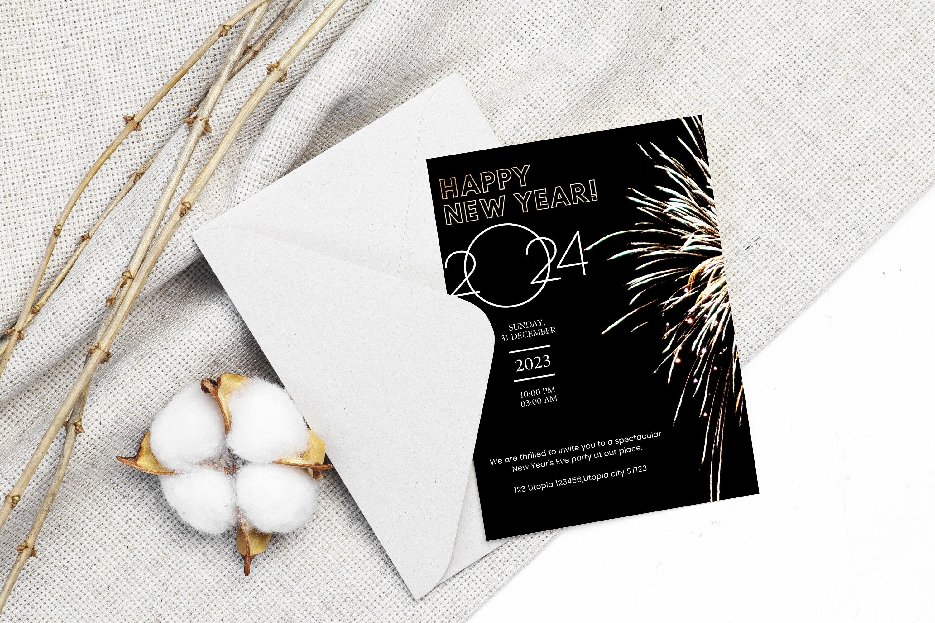 Editable New Year's Eve Party Invitation, New Year's Eve Invite ...