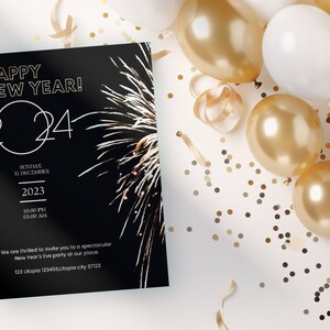 Editable New Year's Eve Party Invitation, New Year's Eve Invite ...