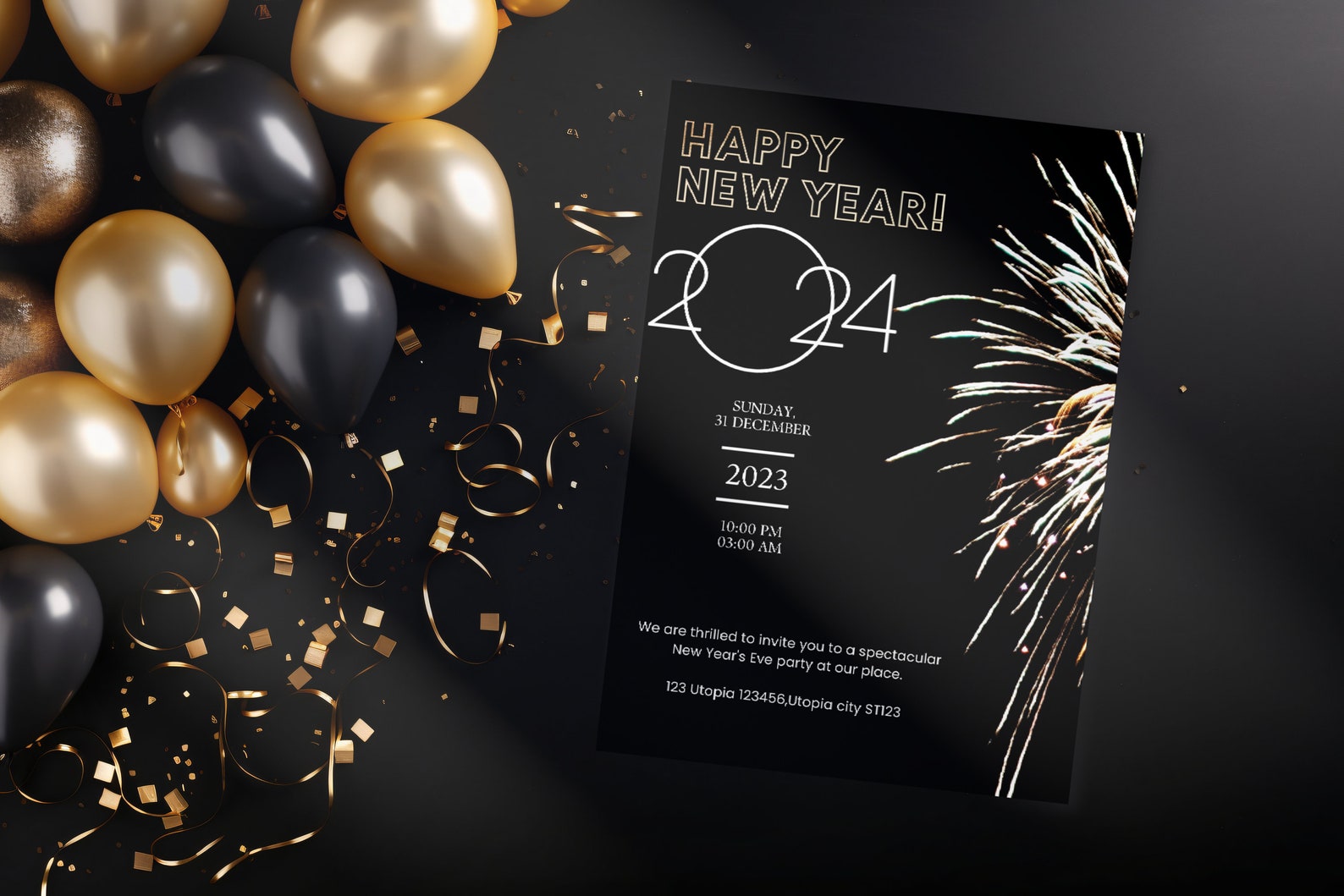 Editable New Year's Eve Party Invitation, New Year's Eve Invite ...