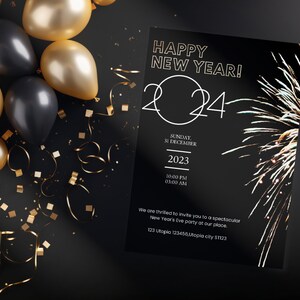 Editable New Year's Eve Party Invitation, New Year's Eve Invite ...