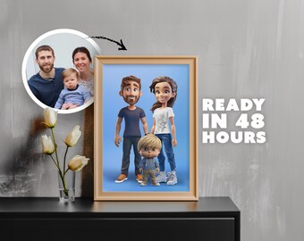 Personalised Cartoon Portrait | Personalised Gift | Gift for Him & Her, Families, Couples, Kids, Pets, Christmas, Anniversary and Birthdays