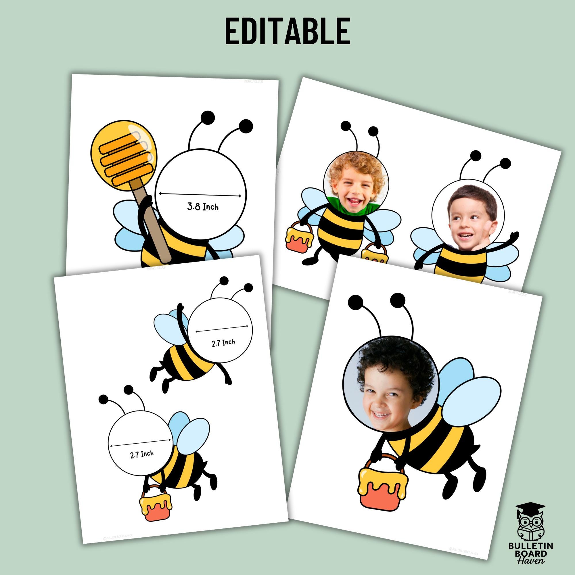 Spring Bee Bulletin Board Kit With Editable Name Tags for Classroom ...