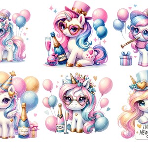 Happy New Year Unicorn Clipart, Happy New Year, Unicorn Png Graphics ...