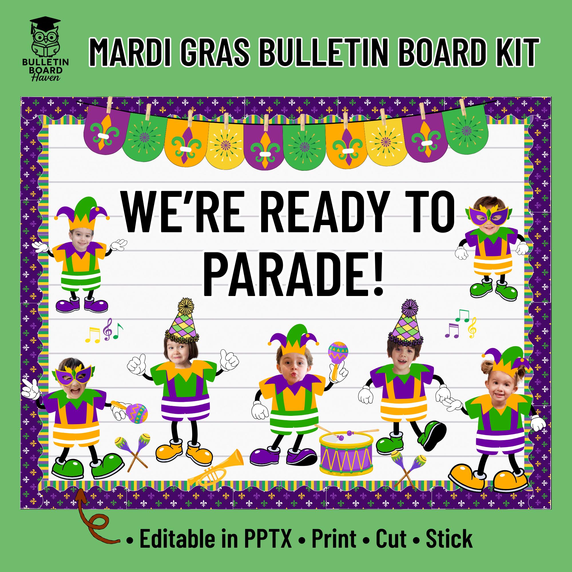 Mardi Gras Bulletin Board Kit Let the Good Times Roll Classroom Decor ...
