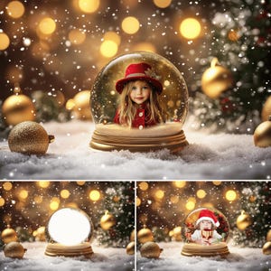Sfondo digitale di Natale Sfondo digitale di Natale Fotografia Sovrapposizione digitale di Natale Globo di neve di Natale Modello PNG PSD
