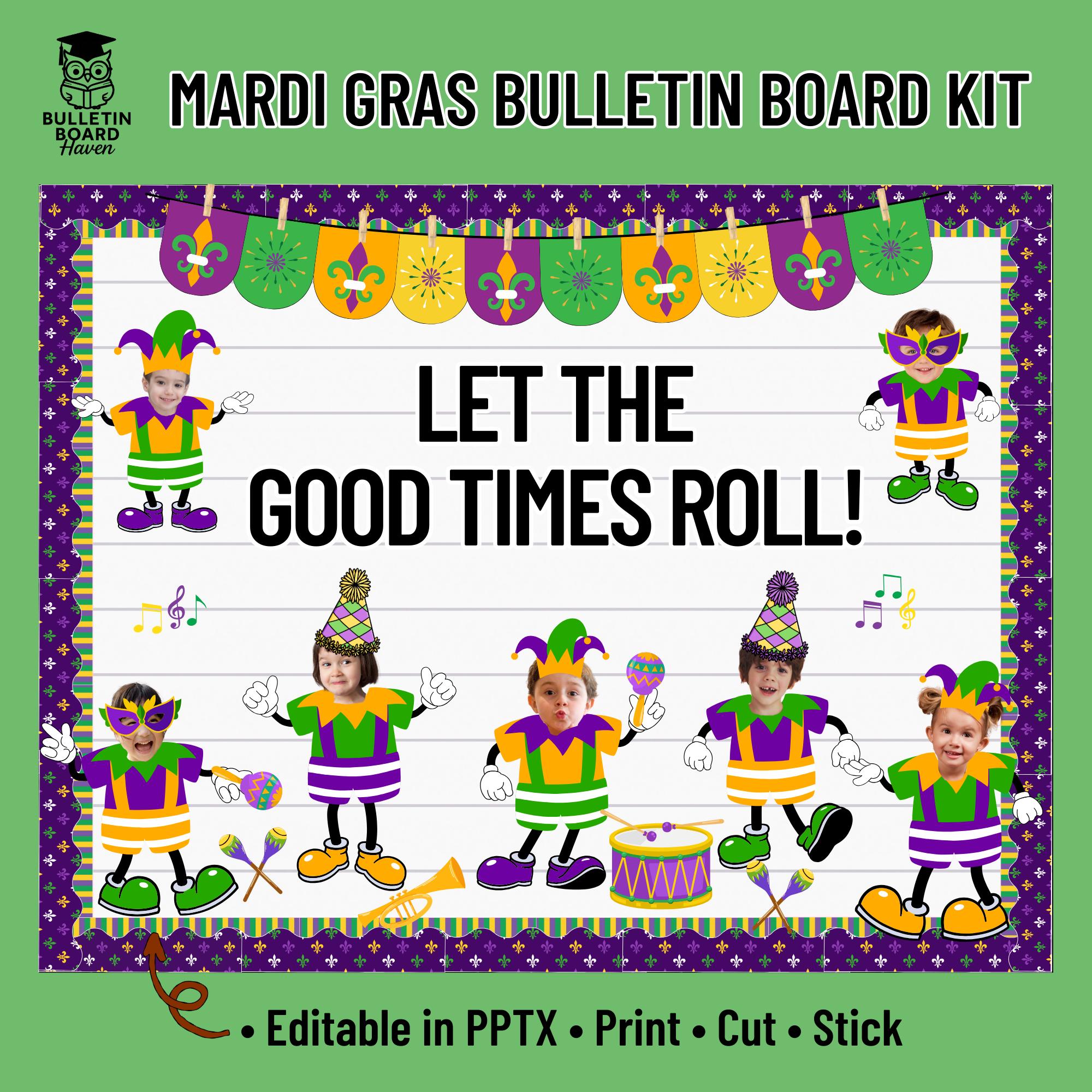 Mardi Gras Bulletin Board Kit Let the Good Times Roll Classroom Decor ...