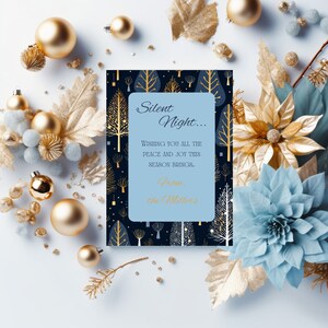 Silent Night Christmas Card Template
