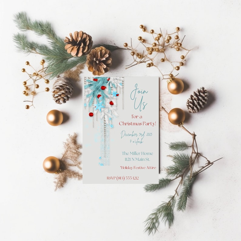 Formal Christmas Party Invitation Etsy