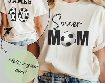 Camiseta personalizada para mamá futbolera, camiseta deportiva para mamá, camiseta personalizada para mamá futbolera, camiseta para mamá futbolera, camiseta para mamá del día del juego, camiseta personalizada para fan.