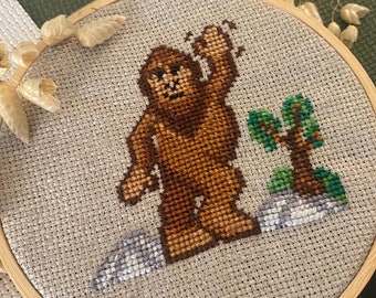 Bigfoot Cross Stitch Pattern - Cryptids, Cryptozoology and Legendary Creatures - Modern Cross Stitch PDF