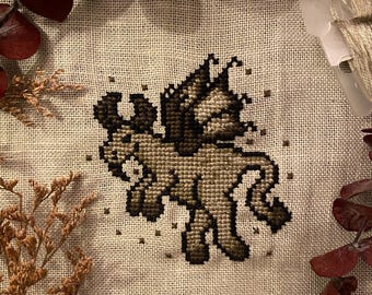 Jersey Devil Cross Stitch Pattern - Cryptids, Cryptozoology and Legendary Creatures - Modern Cross Stitch PDF