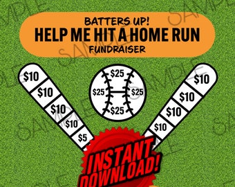 Color My Baseball Bat Fundraiser | Sport Team | Player | Fill & Fund | Template