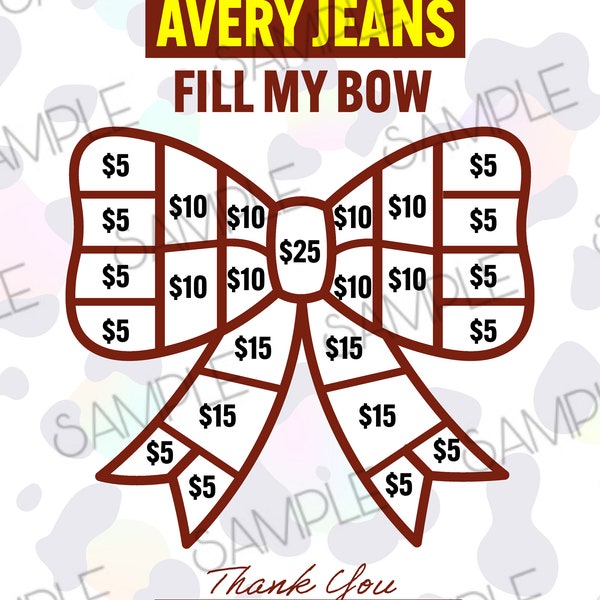 CUSTOM Fill My Bow Cheer Fundraiser | Fill My Bow | Sports Fundraiser | Competition Cheer | Dance Fundraiser | Cheerleading