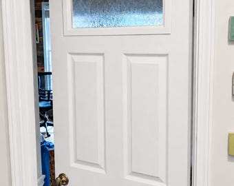 Window Insert for Interior Doors – Add Light & Style Without Replacing the Door – Rain Glass