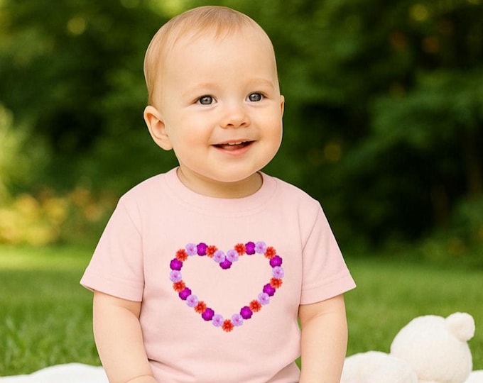Bio Baby T-Shirt mit Blumenherz