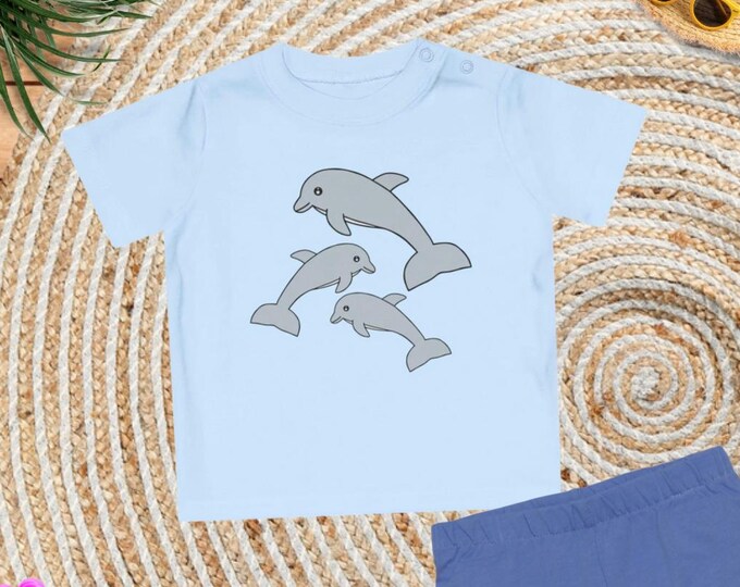 Bio Baby T-Shirt mit Delfin Motiv