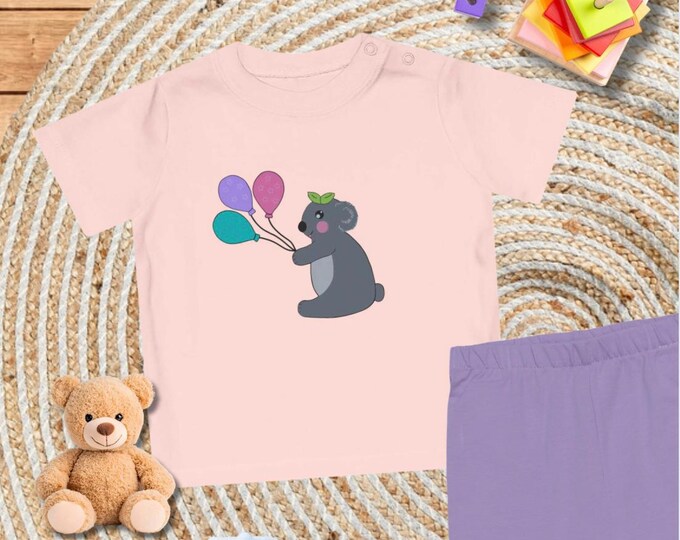 Bio Baby T-Shirt mit Koalabär und Luftballons