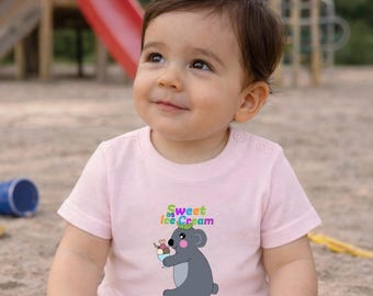 Baby T-Shirt „Koala und Eis“
