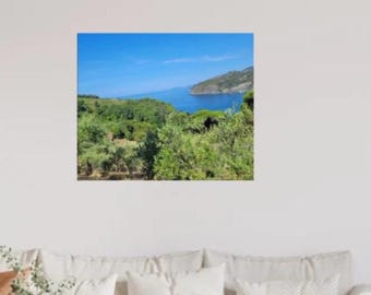Ligurien Leinwand - Mediterrane Landschaft mit Meerblick
