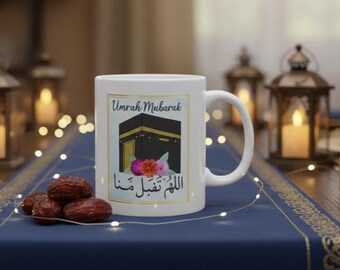 Keramiktasse „Umrah Mubarak“ Kaaba Design