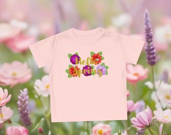 Bio Baby T-Shirt mit Frühlingsmotiv