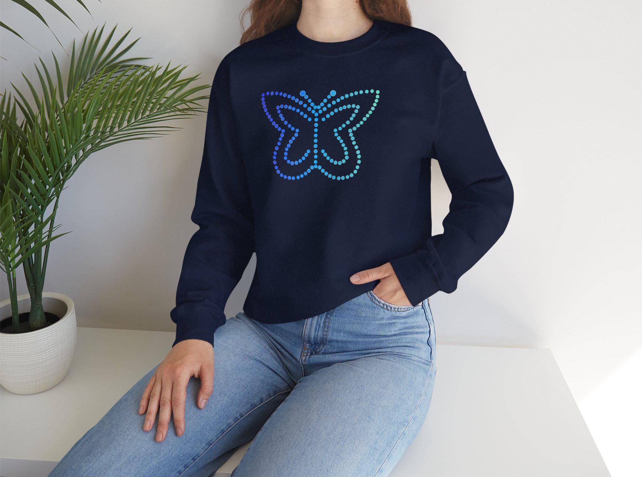 Sweatshirt with butterflies on sleeve hotsell