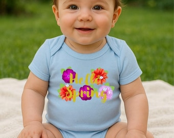 Bio Baby Body mit Frühlingsmotiv