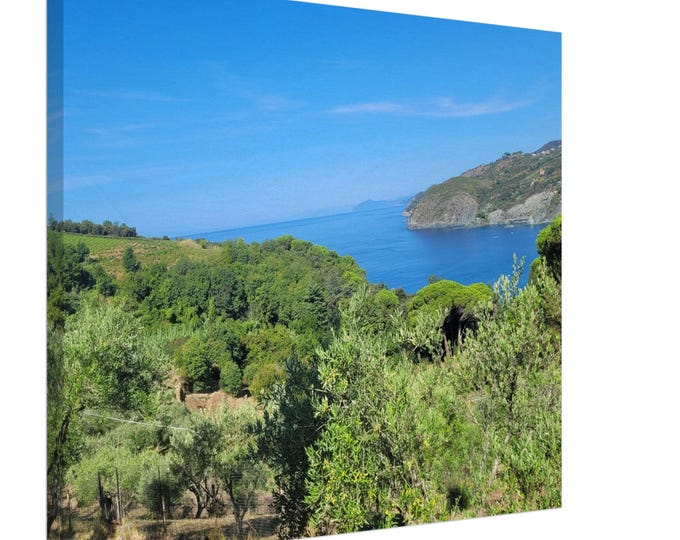 Italien Leinwand - Mediterrane Landschaft mit Meerblick