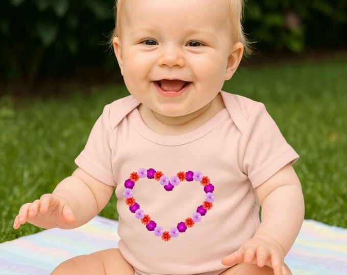 Bio Babybody mit Blumenherz