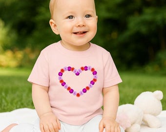 Bio Baby T-Shirt mit Blumenherz