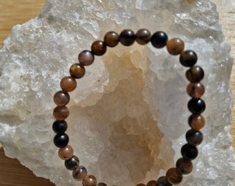Chiastolite / Andalusite natural stone bracelet / chiastolite in 6mm beads - rare stone