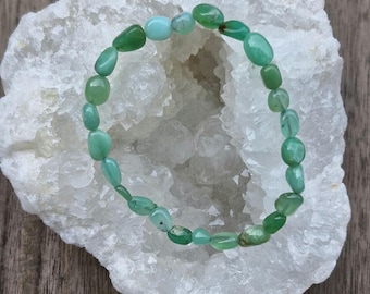 Chrysoprase - tumbled stone bracelet - natural stones - lithotherapy - Chrysoprase bracelet